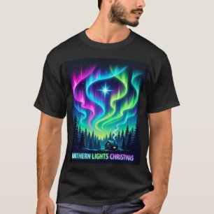 Northern Lights Christmas Cabin – Aurora Holiday M T-Shirt
