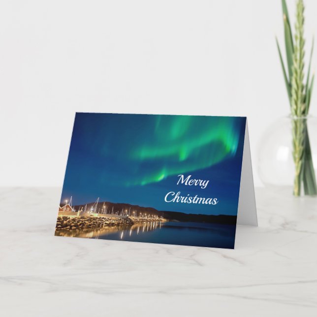 Northern Lights Christmas Holiday Card (Front)