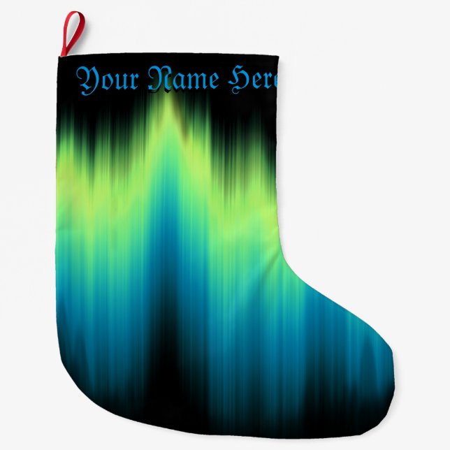 Northern Lights Christmas Stocking Aurora Stocking (Front)