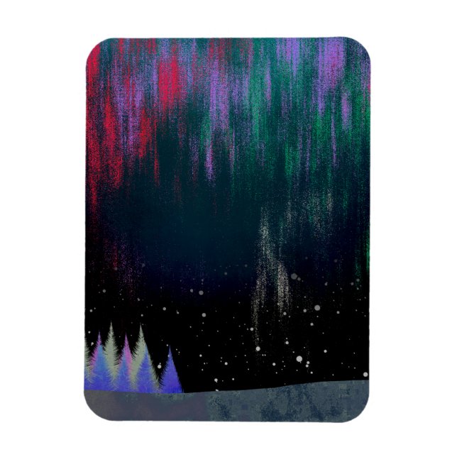 Northern Lights Contemporary Landscape Magnet (Vertical)