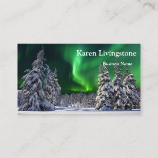 Northern lights during winter business card