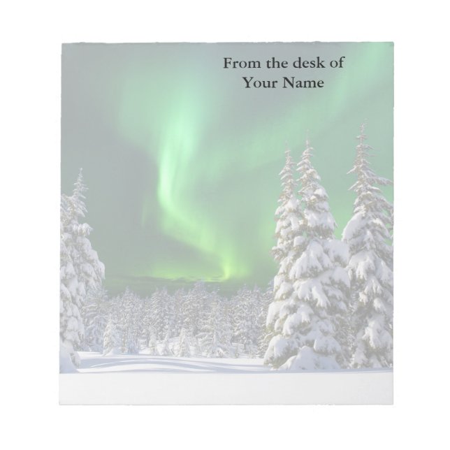 Northern lights during winter notepad (Front)