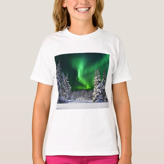 Northern lights during winter  T-Shirt (Front)