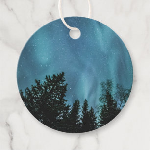Northern Lights Forest Favour Tags