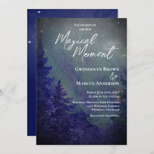 Northern Lights Forrest Magical Moment Wedding  Invitation