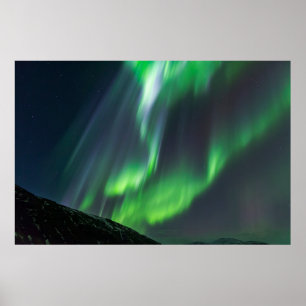 Northern Lights Glowing   North Iceland Poster