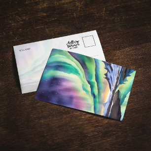Northern Lights Iceland Watercolor Invitation