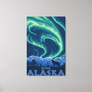 Northern Lights - Katmai, Alaska Canvas Print