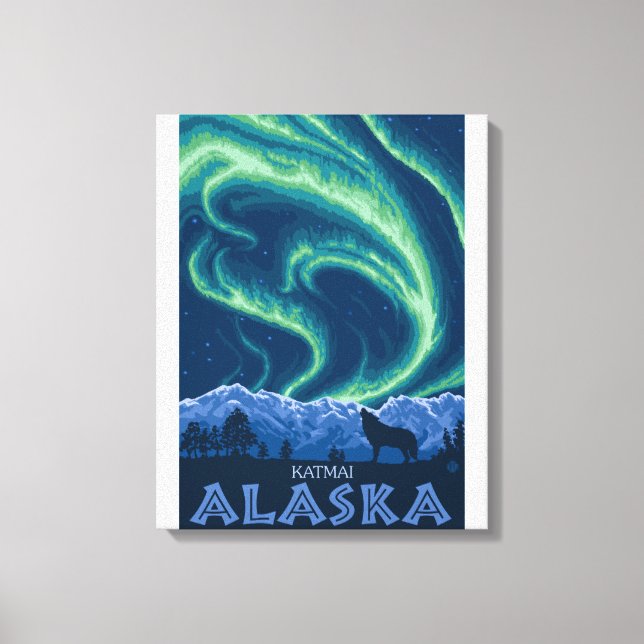 Northern Lights - Katmai, Alaska Canvas Print (Front)