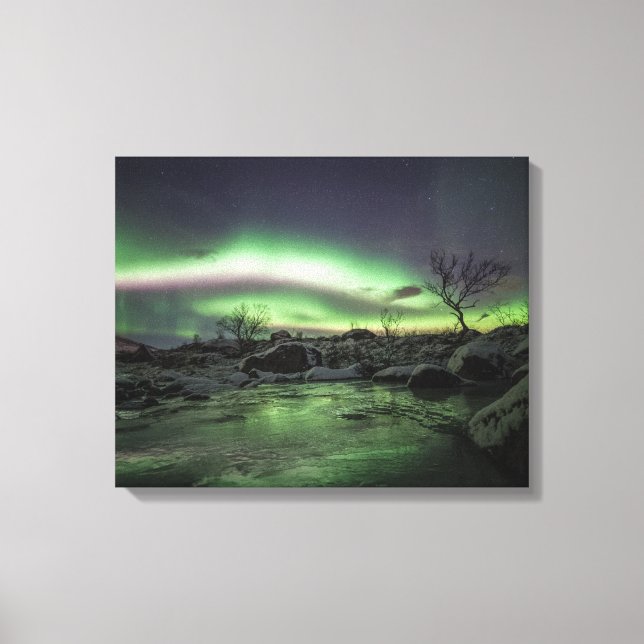 Northern Lights Landscape Photo Canvas Print (Front)