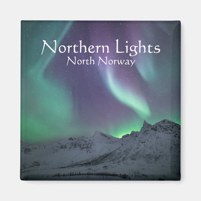 Northern Lights Landscape Photo Magnet (Front)