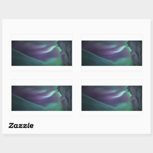 Northern Lights Landscape Photo Rectangular Sticker