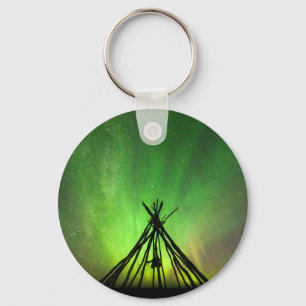 Northern lights lavvu key ring