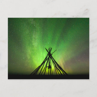 Northern lights lavvu postcard