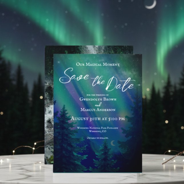 Northern Lights Magical Moment Photo Save the Date (Creator Uploaded)