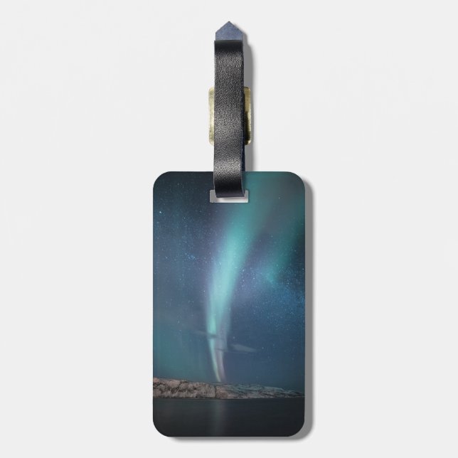 Northern Lights Milky Way Luggage Tag (Back Vertical)