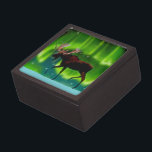 Northern Lights Moose Jewellery Box<br><div class="desc">An ever so slightly stylised image of a moose silhouetted against the Northern Lights.</div>