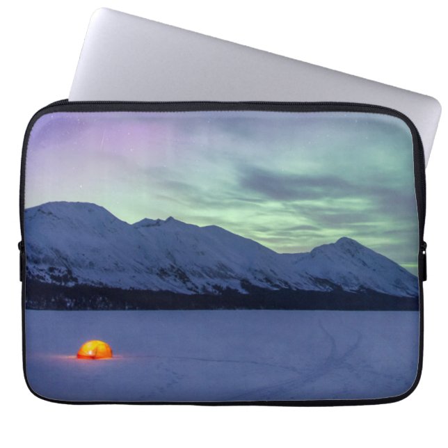 Northern Lights Moose Pass | Kenai Peninsula Laptop Sleeve (Front)