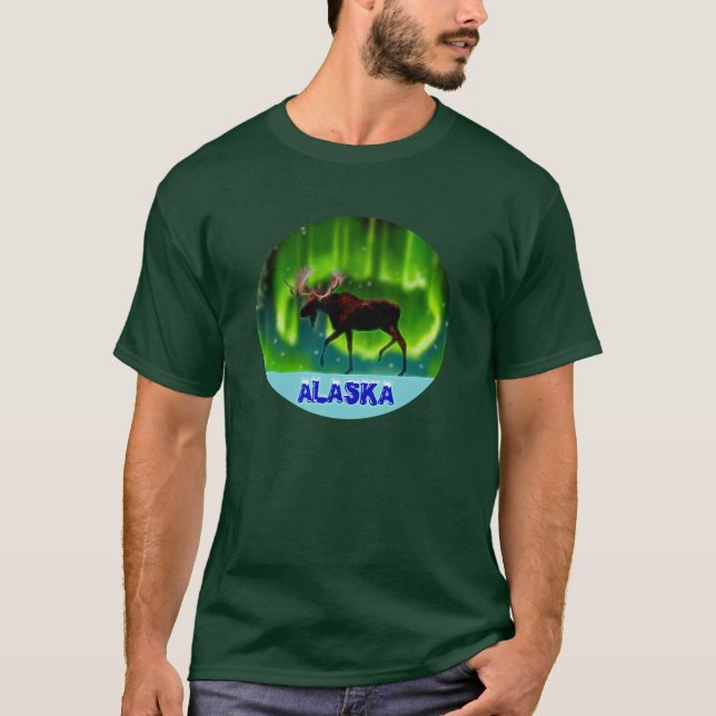 Northern Lights Moose T-Shirt (Front)