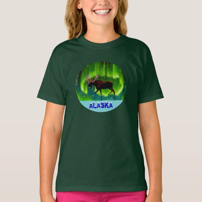 Northern Lights Moose T-Shirt (Front)