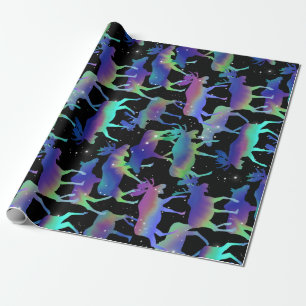 Northern Lights Moose Wrapping Paper