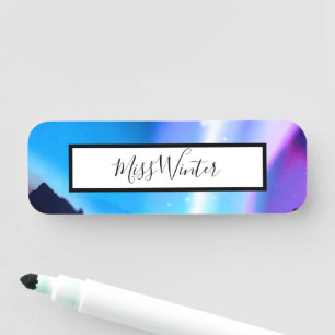 Northern Lights Name Tag