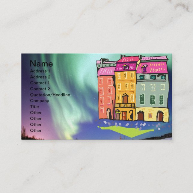 Northern Lights Night Art Peace Love Party Destiny Business Card (Front)