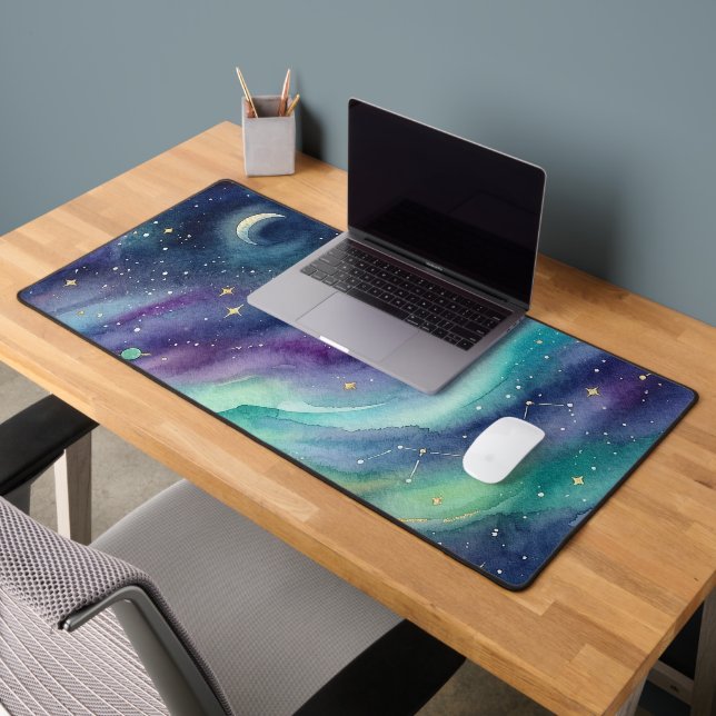 Northern Lights Night Sky Romantic Landscape Desk Mat (Office 2)