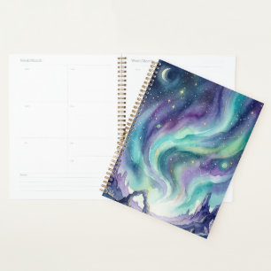 Northern Lights Night Sky Romantic Landscape Planner