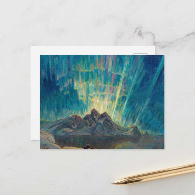 Northern Lights, North Norway by Anna Boberg Postcard (Front/Back In Situ)