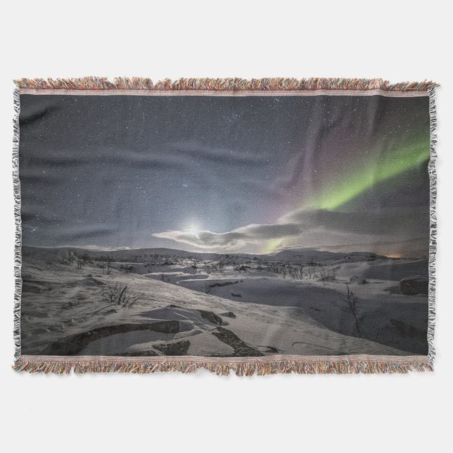 Northern Lights North Norway Throw Blanket (Front)