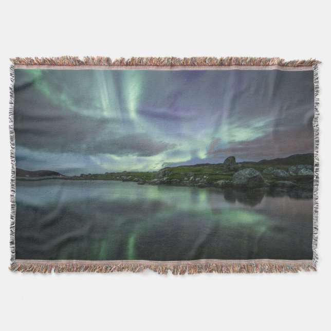 Northern Lights North Norway Throw Blanket (Front)