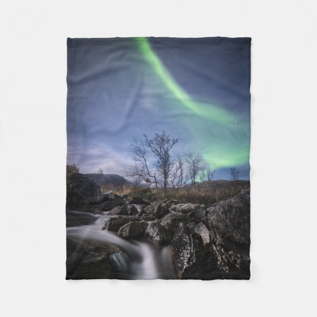 Northern Lights Norway Fleece Blanket (Front)