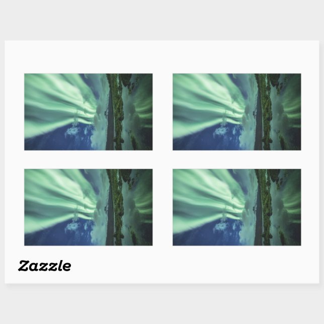 Northern Lights Norway Rectangular Sticker (Sheet)