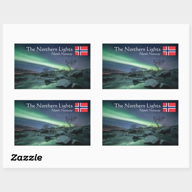 Northern Lights Norway Rectangular Sticker (Sheet)