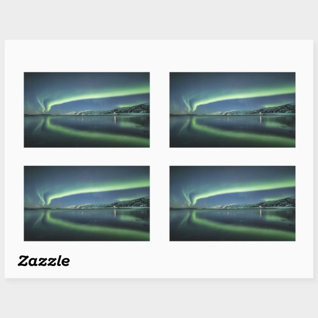 Northern Lights Norway Rectangular Sticker (Sheet)