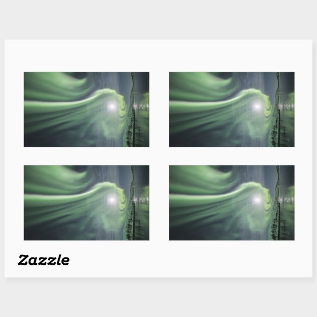 Northern Lights Norway Rectangular Sticker (Sheet)