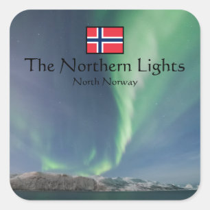 Northern Lights Norway Souvenir Square Sticker