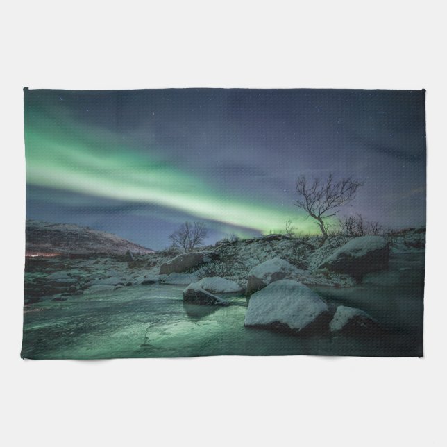 Northern Lights Norway Tea Towel (Horizontal)