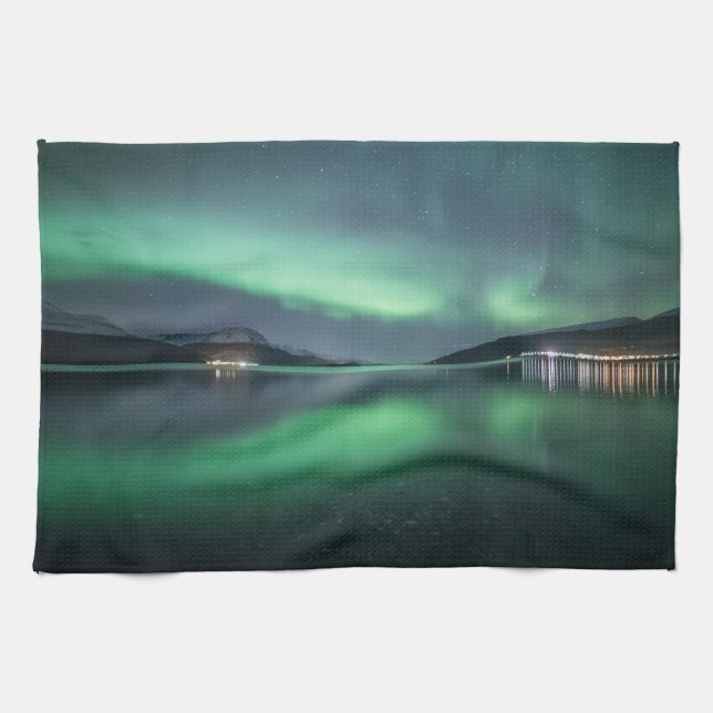 Northern Lights Norway Tea Towel (Horizontal)