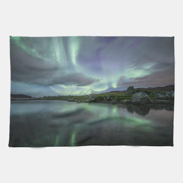 Northern Lights Norway Tea Towel (Horizontal)