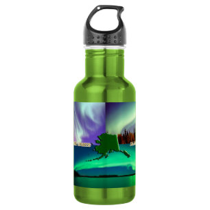 Northern Lights of Alaska Collage 532 Ml Water Bottle