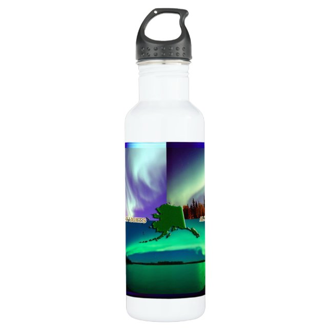 Northern Lights of Alaska Collage 710 Ml Water Bottle (Front)