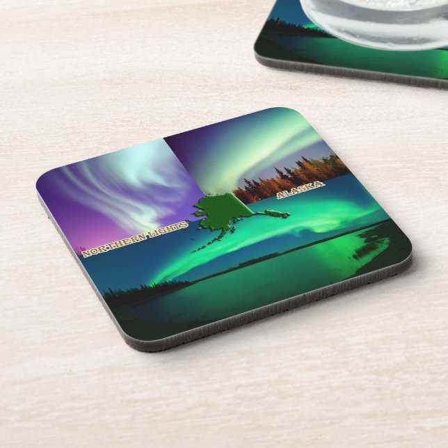 Northern Lights of Alaska Collage Coaster (Left Side)