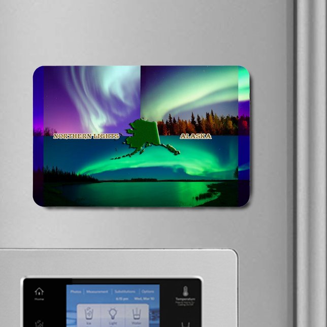 Northern Lights of Alaska Collage Magnet (Northern Lights of Alaska Collage Flexible Magnet)