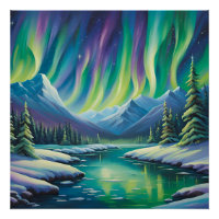 Northern Lights Over The Mountains