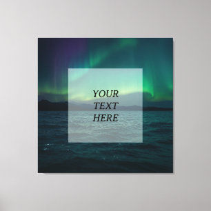 Northern Lights Over Water – Personalised Scenic D Canvas Print