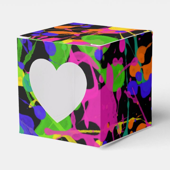 Northern Lights Paint Splatters Favour Box (Front Side)