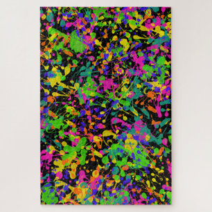 Northern Lights Paint Splatters Jigsaw Puzzle