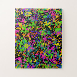 Northern Lights Paint Splatters Jigsaw Puzzle